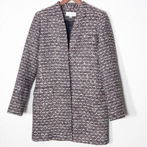 Calvin Klein Boucle Longline Coat Open Front Size L Parisian Minimal